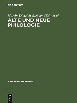 cover image of Alte und neue Philologie